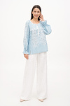 Blue embroidered women's shirt Teresa